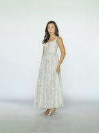 Pink Lace Bustier Maxi Dress