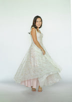 Pink Lace Bustier Maxi Dress
