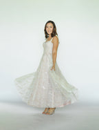 Pink Lace Bustier Maxi Dress