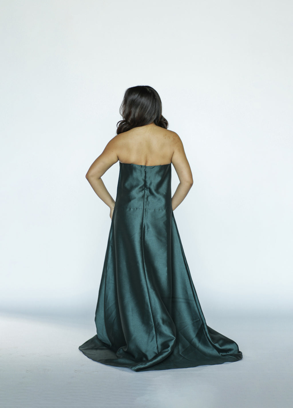Emerald Green Bloom Tube Maxi Gown