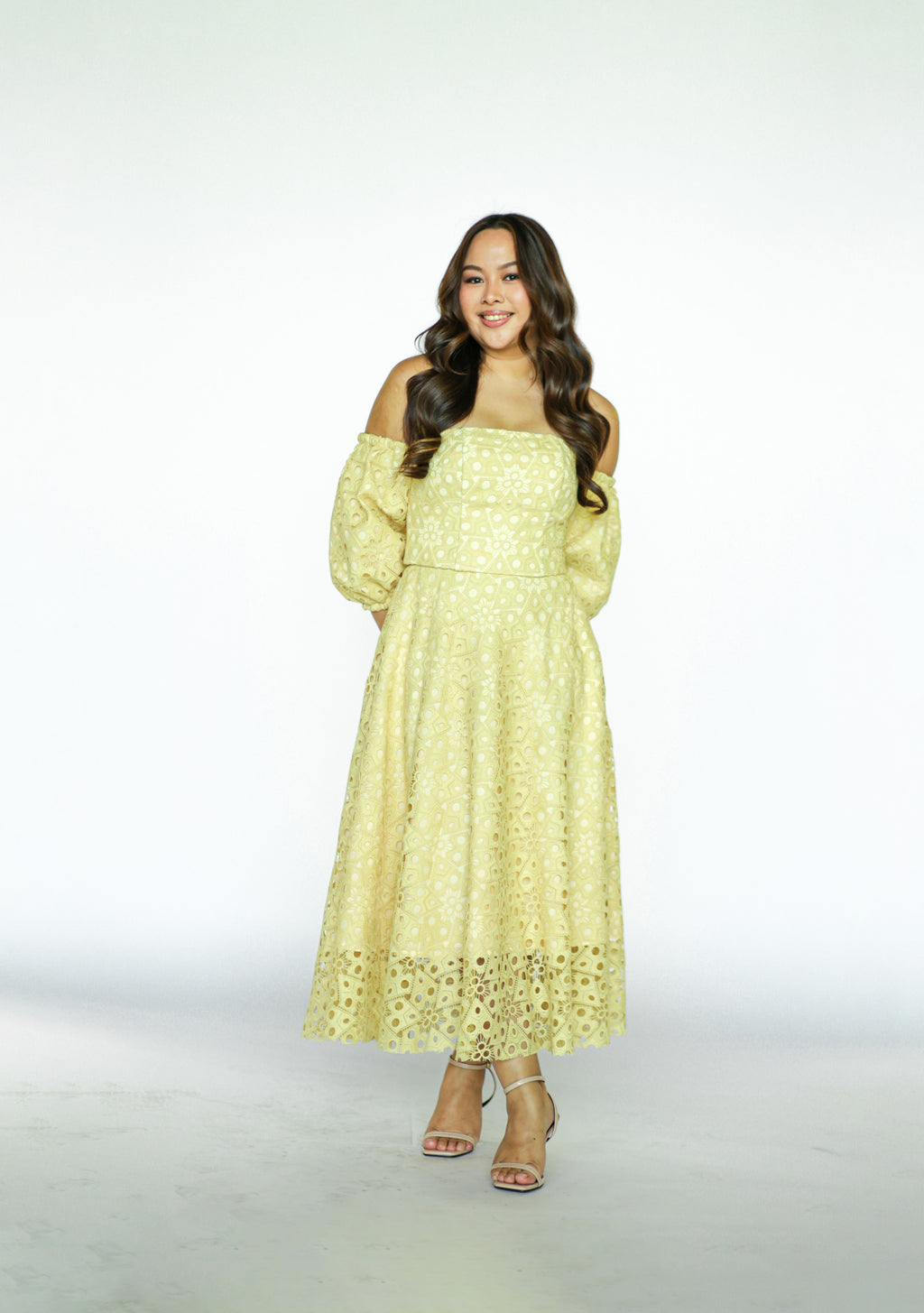 Two Piece Yellow Eyelet Co-ord