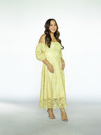 Two Piece Yellow Eyelet Co-ord