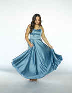 Dusty Blue Strappy Maxi Dress