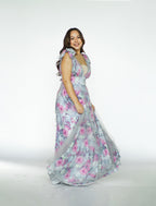 Floral Maxi Dress with Bow Detail