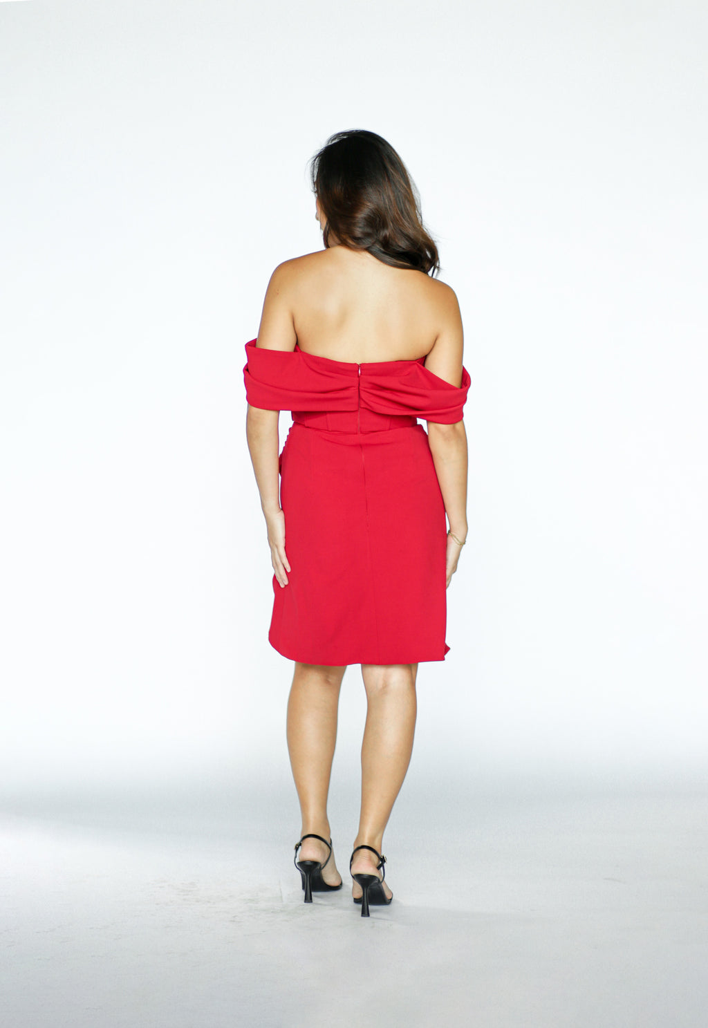 Red Off Shoulder Tube Mini Dress