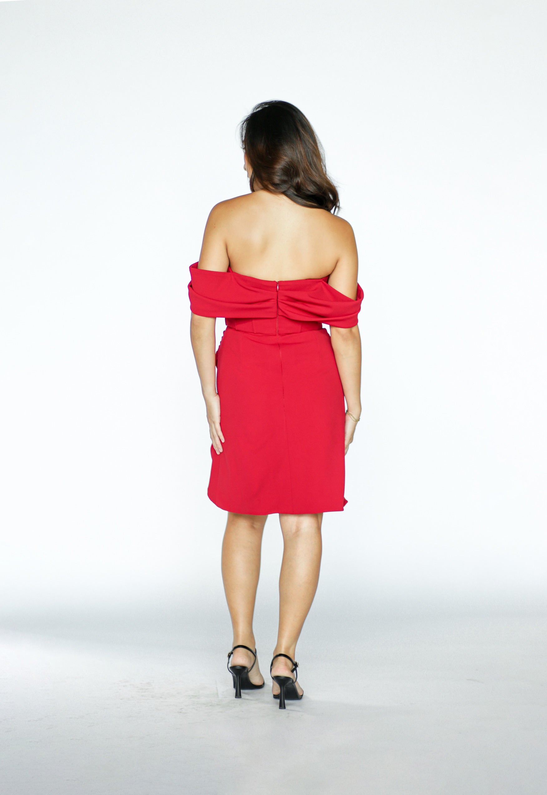 Red Off Shoulder Tube Mini Dress