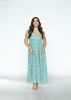 Seafoam Green Textured Midi Dress