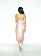 Pink Tube Cocktail Dress with Embellishments